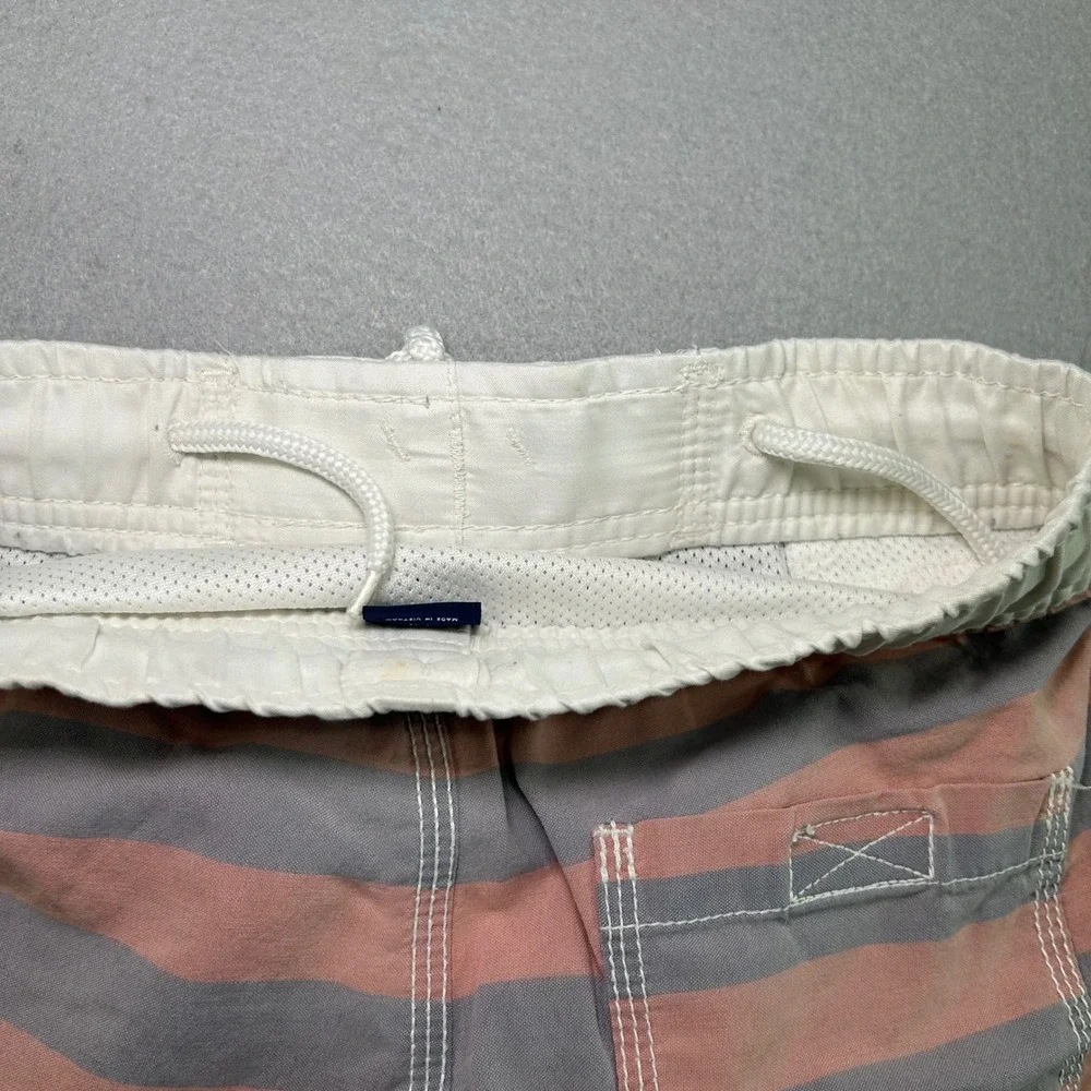Gap Kids Swim Trunks Kids Size S 6-7 Orange Grey Striped Board Shorts